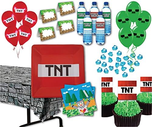 Miner Themed Birthday Party Supply &amp; Favor Pack - 14 Guests