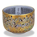 九谷焼 抹茶碗 本金百人一首（細字入り）　作家 住田岳陽