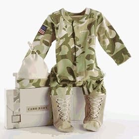 Baby Aspen Big Dreamzzz Baby Camo Two-Piece Layette Set in Backpack Gift Box, Tan