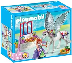Playmobil - 5144 - Jeu de construction - Cheval ailé et coiffeuse de princesse