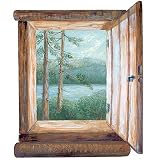 Wallies 13441 Cabin Window Wallpaper Mural