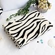[Animal Zebra - Cream] Coral Fleece Throw Blanket (59.1 by 78.7 inches)
