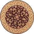 Persian Court Handmade Wool and Silk Rug Burgundy Beige 8' Round Area Rug