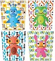 French Bull 6-Ounce Melamine Juice Cup Set, Monster Kids, Set of 4