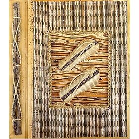 All Natural 40 Photo Handmade Photo Album - Palm Vein Flip Flops by Cozee World