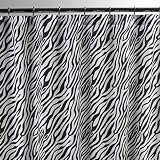 Sin in Linen Black Zebra Shower Curtain