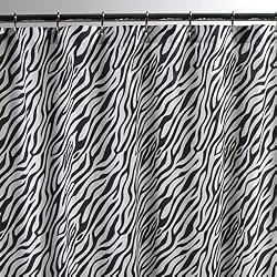 Sin in Linen Black Zebra Shower Curtain