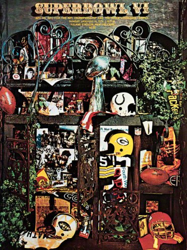 Canvas 36 x 48 Super Bowl VI Program Print | Details: 1972, Cowboys vs Dolphins