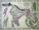 Johnson 1864 Antique Map of British India, Birmah (Burma), Siam (Cambodia), Laos, Anam (Vietnam) - $109