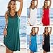 NFASHIONSO Women's White Beaded V-Neck Sleeveless Cover Up/Beach Dress,Black