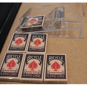 New 6 Deck Acrylic Dealer Shoe with 6 Decks Free Blue Bicycle Playing Cards