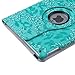 iPad Air 2 Case, TabPow [360 Degrees][Flip][Smart Case] PU Leather Flip Case [Magnetic Closure] Smart Cover with Stand [Auto Sleep/Wake] for Apple iPad Air 2/ iPad 6th Generation, Grapevine Turquoise
