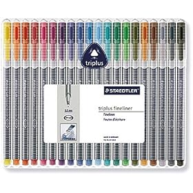 Staedtler Triplus Fineliner 334 SB20 Desktop Box - 20 Assorted Colours