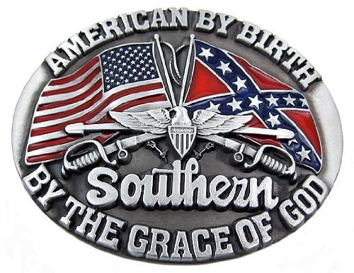 Southern By The Grace Of God Rebel Flag Belt Buckle