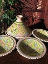 Medium patterned cooking tagine with 4 matching bowls