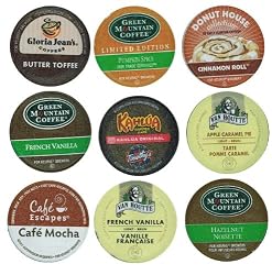 18 Pack - Limited Edition Fall Flavors Coffee Variety Pack WITH Caramel Apple Pie of K-Cups for Keurig Brewers - Pumpkin Spice, Butter Toffee, Cinnamon, French Vanilla, Mocha, Cappuccino and Hazelnut flavored- from Timothy's, Gloria Jeans, Donut House Collection, Van Houtte