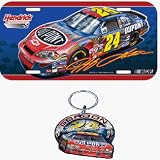 Jeff Gordon Car Style License Plate & Key Ring Auto Set
