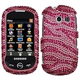 Pink Zebra Full Diamond Bling Snap on Design Hard Case Faceplate for Samsun ....