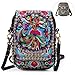 Embroidery Flowers Canvas Crossbody Bag, Women Messenger Bag, Cellphone Pouch Purse
