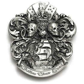Lucky 13 "I Hate The Sea" Belt Buckle Punk Nautical Tattoo