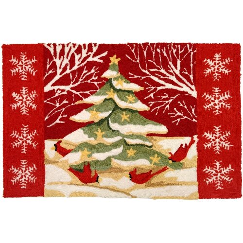 Homefires Accents Christmas Tree in White Forest Indoor Rug, 22-Inch by 34-Inch