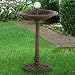 Astonica Solar Lighted LED Birdbath Bronze Finish