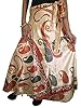 Womans Silk Sari Wrap Skirt Beige Floral Vintage Long Skirt Magic Holiday Dress
