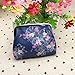 Toraway Wallet, Vintage Womens Froral Wallet Card Holder Coin Purse Clutch Handbag Dark Blue