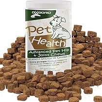OxGord 240ct Soft Chews for Dog Cat Hip & Joint Supplement Advanced Level 2 Formula All Natural Glucosamine, Chondroitin MSN

