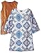 My Michelle Girls' Big Tribal Inspired Printed A-line Dress with Fringed Vest