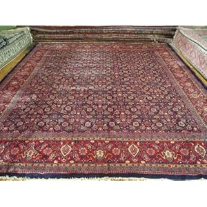 10'2 x 13'5 Navy Blue Persian Hand Knotted Wool Mahal Rug