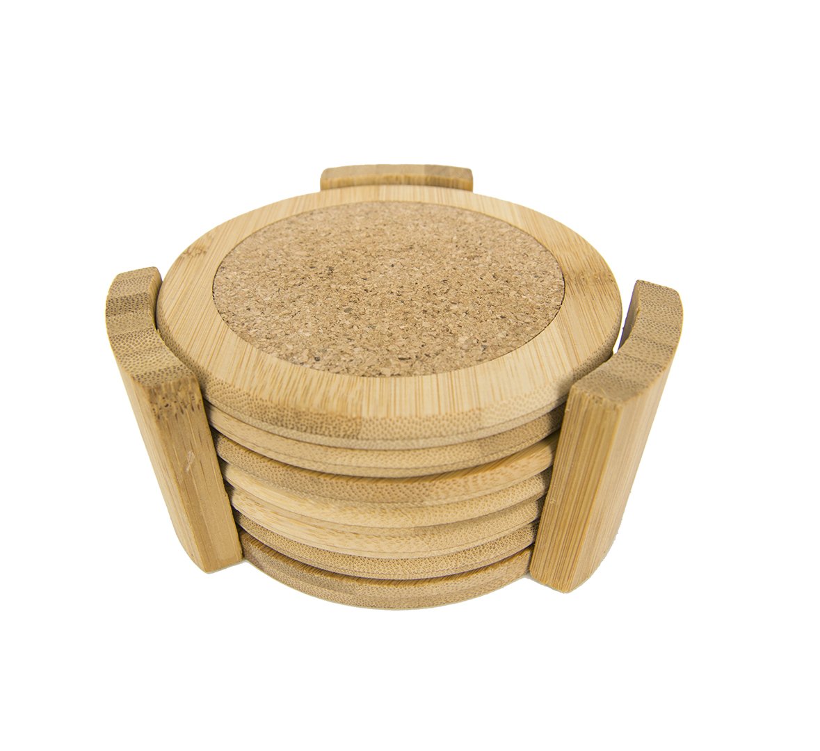 Home Basics 6 Piece Bamboo Coaster Set