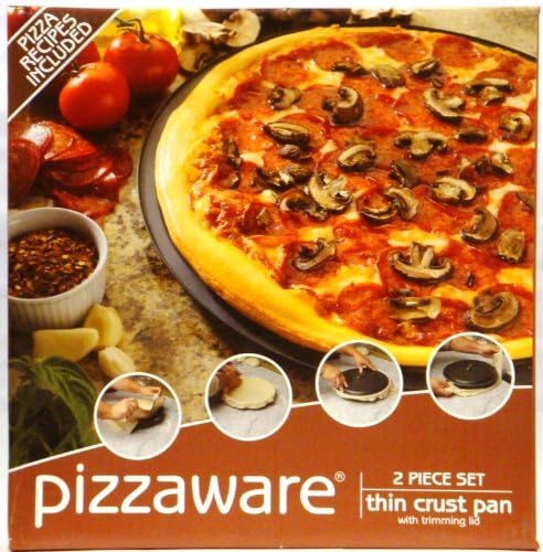 Pizzaware 2 Piece Set Thin Crust Pan with Trimming Lid