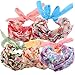 Flower Printed Pattern Soft Twist Tie Chiffon Headbands by Acorn Days, Pack of 5, for Girls and Women