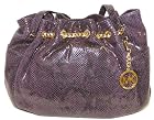 Michael Kors Jet Set Python Snakeskin Embossed Leather Large Chain Ring Tote Bag Purple
