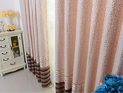 Droyee Popular Cotton Linen 2-piece Jacquard Stripes Window Curtain,Window Drape,Window Treatment,Wrinkle Free(2 Panels,54*108Inch)