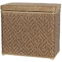 Cushion Top Bench Style Hamper -Ecru (Ecru) (19.5"H x 12.75"W x 21"D)