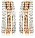 18k White and Rose Gold Pink and White Diamond 3-Row Earrings (1 cttw)