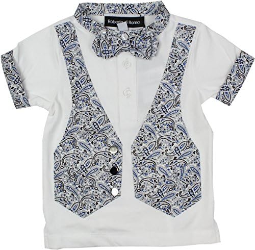 Roberta di Roma Boys Short Sleeve Dress Polo Shirt - 319B - Navy, 6 Months