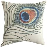 20" Square Throw Pillow, 20", PEACOCK
