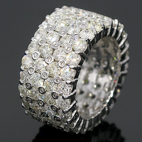 14K White Gold Mens Diamond Eternity Band 11.25