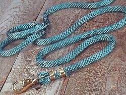 Hamilton Extra Heavy Poly Rope Lead with Bolt Snap, Blue Confetti Weave, 5/8" Thick x 10' Long