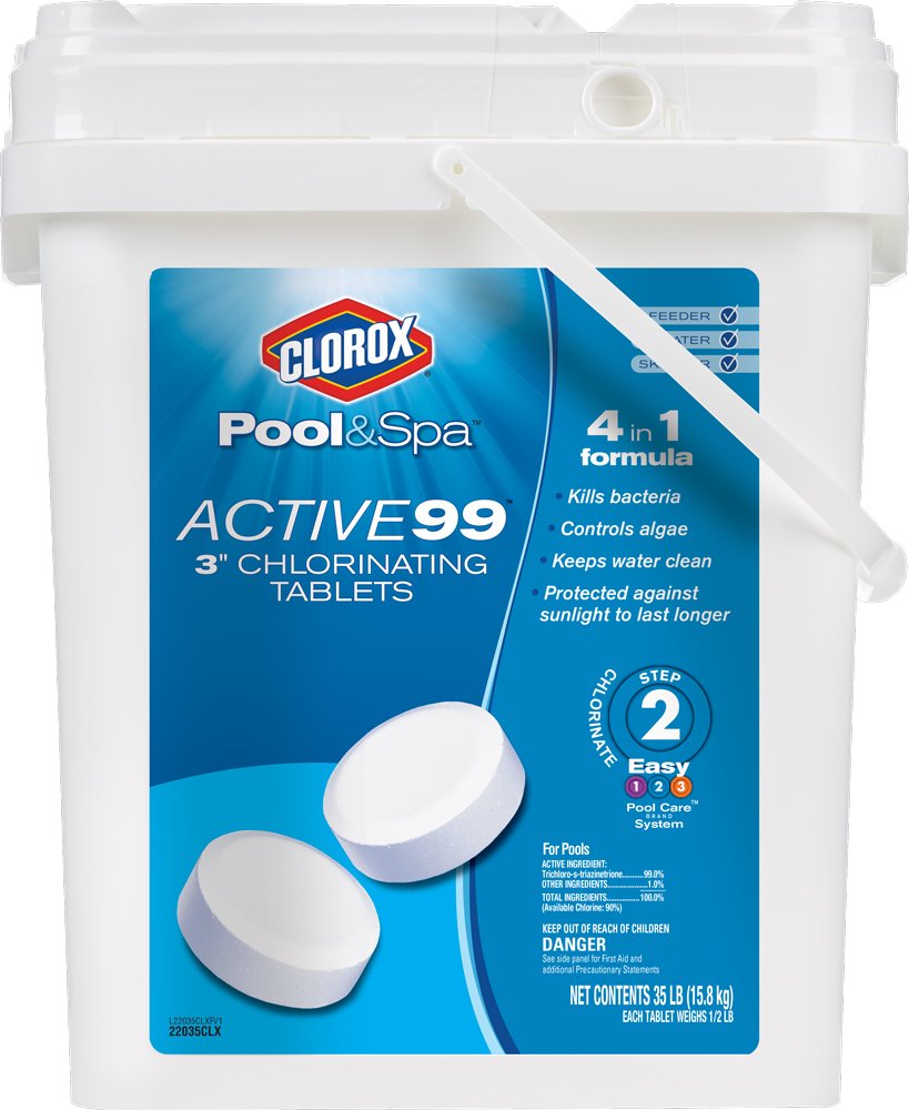 Clorox Pool&Spa Active 99 3Inch Chlorinating Tablets, 35Pound 22035CLXW