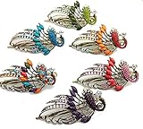 Dana Basics Vintage Jewelry Crystal Peacock Hair Clips (6 Set)