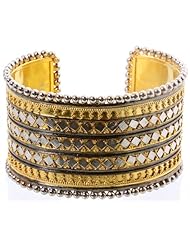 Sterling Gold Plated Cuff Bangle - Sterling Silver