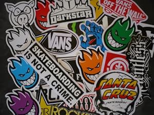 10 assorted vinyl skateboard stickers