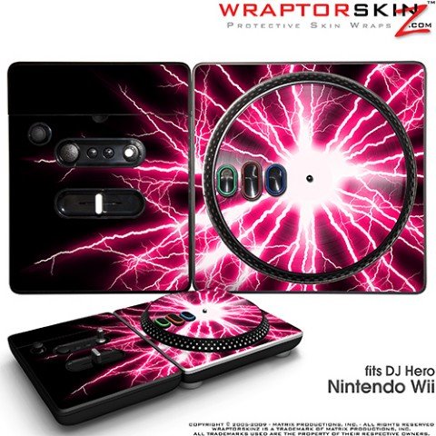 DJ Hero Skin Lightning Pink fits Nintendo Wii DJ Heros (DJ HERO NOT INCLUDED)