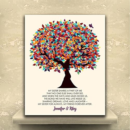 10x12 Metal Print Sister Shares A Part of Me Personalized Gift For Sister From Brother or Sister Colorful Fruit Wedding Tree Birthday Thank You Custom Art Print