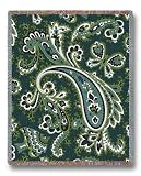 Paisley Teal Throw - 70 x 54 Blanket/Throw