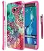 Galaxy S6 Edge Plus Case, S6 Edge + Case, Style4U Hawaiin Flower Design Slim Fit Hybrid Armor Case for Samsung Galaxy S6 Edge Plus / S6 Edge + with 1 Style4U Stylus [Hawaiin Flower Hot Pink]